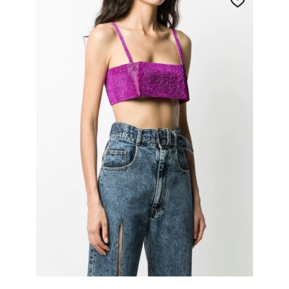 Nue silk rhinestone bralette